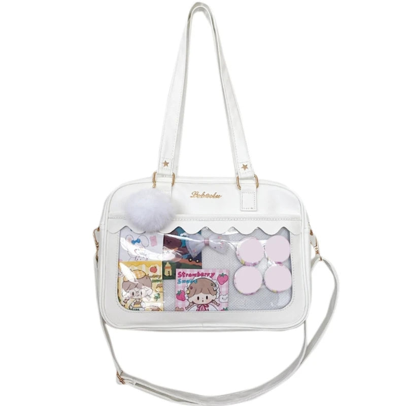 Luxury Pu Ita Bag Crossbody Women Sweet Lolita Bags Cute Transparent Pocket Japanese Style Shoulder Purse