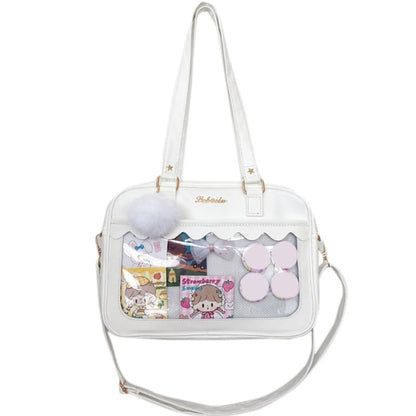 Luxury Pu Ita Bag Crossbody Women Sweet Lolita Bags Cute Transparent Pocket Japanese Style Shoulder Purse