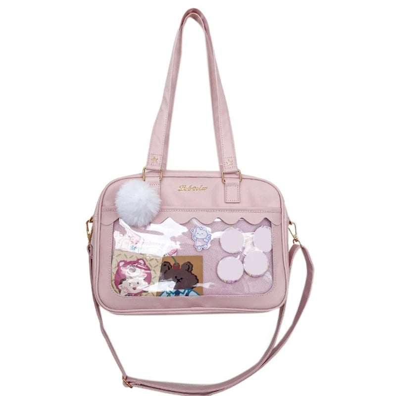 Luxury Pu Ita Bag Crossbody Women Sweet Lolita Bags Cute Transparent Pocket Japanese Style Shoulder Purse