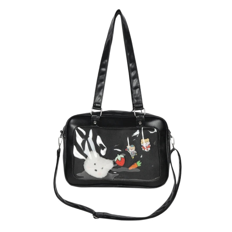 Luxury Pu Ita Bag Crossbody Women Sweet Lolita Bags Cute Transparent Pocket Japanese Style Shoulder Purse