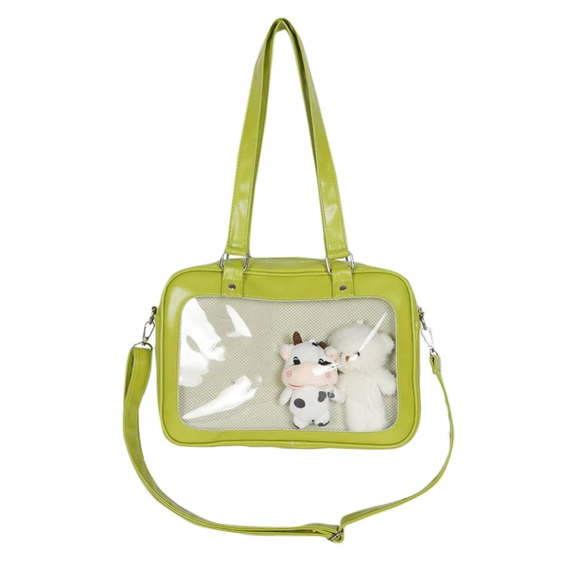 Luxury Pu Ita Bag Crossbody Women Sweet Lolita Bags Cute Transparent Pocket Japanese Style Shoulder Purse