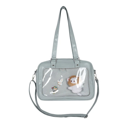 Luxury Pu Ita Bag Crossbody Women Sweet Lolita Bags Cute Transparent Pocket Japanese Style Shoulder Purse
