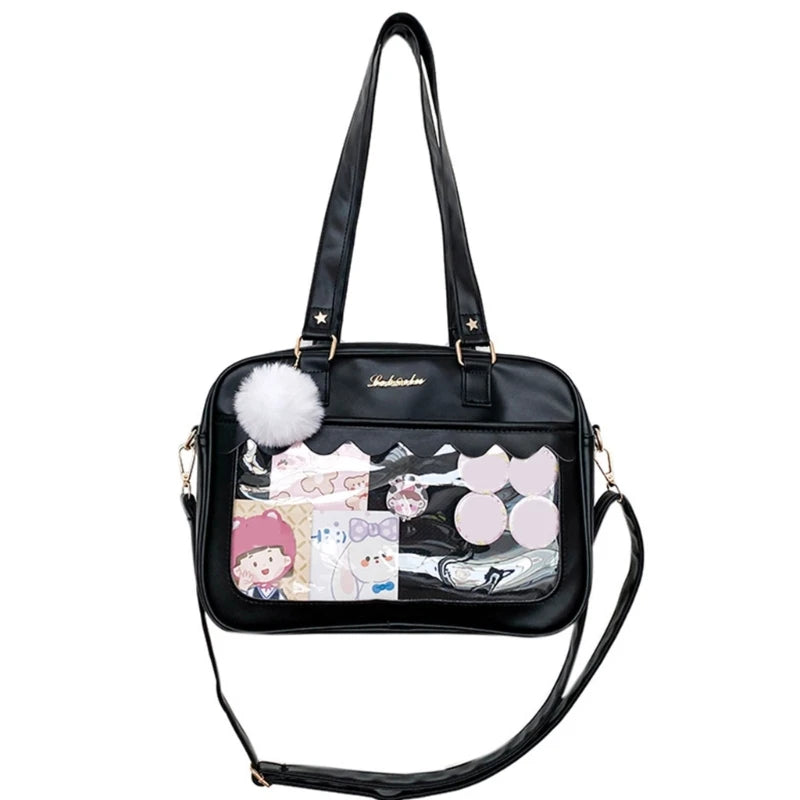 Luxury Pu Ita Bag Crossbody Women Sweet Lolita Bags Cute Transparent Pocket Japanese Style Shoulder Purse