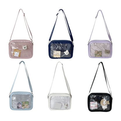 Luxury Pu Ita Bag Crossbody Women Sweet Lolita Bags Cute Transparent Pocket Japanese Style Shoulder Purse