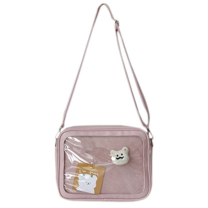 Luxury Pu Ita Bag Crossbody Women Sweet Lolita Bags Cute Transparent Pocket Japanese Style Shoulder Purse