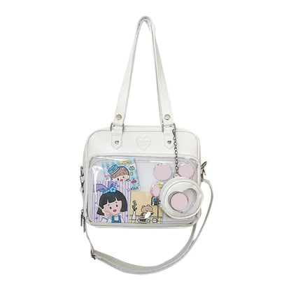 Luxury Pu Ita Bag Crossbody Women Sweet Lolita Bags Cute Transparent Pocket Japanese Style Shoulder Purse