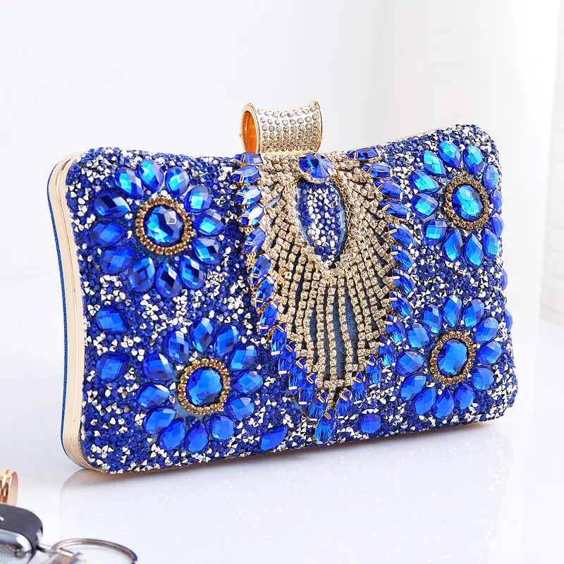 Luxury Rhinestones Glitter Dinner Bag Pretty Purses for Women Wedding Party Brands Evening Bags Chain Satchel Clutch Handbags