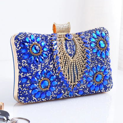 Luxury Rhinestones Glitter Dinner Bag Pretty Purses for Women Wedding Party Brands Evening Bags Chain Satchel Clutch Handbags
