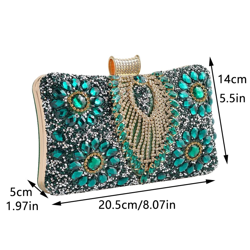 Luxury Rhinestones Glitter Dinner Bag Pretty Purses for Women Wedding Party Brands Evening Bags Chain Satchel Clutch Handbags