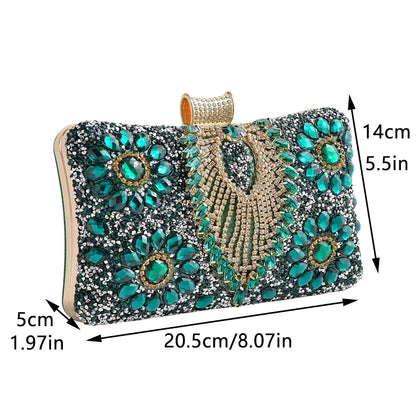 Luxury Rhinestones Glitter Dinner Bag Pretty Purses for Women Wedding Party Brands Evening Bags Chain Satchel Clutch Handbags
