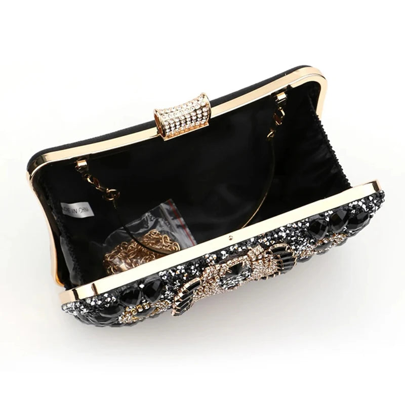 Luxury Rhinestones Glitter Dinner Bag Pretty Purses for Women Wedding Party Brands Evening Bags Chain Satchel Clutch Handbags