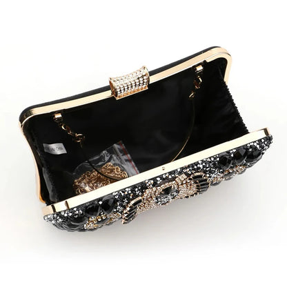 Luxury Rhinestones Glitter Dinner Bag Pretty Purses for Women Wedding Party Brands Evening Bags Chain Satchel Clutch Handbags