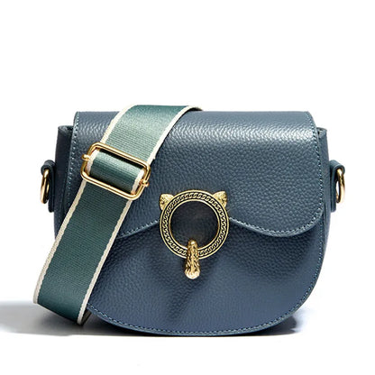 Luxury Semi Circle Soft Genuine Leather Women's Tote Bag Handbag Fashion Solid Color Cow Leather Female Shoulder Crossbody Bags
