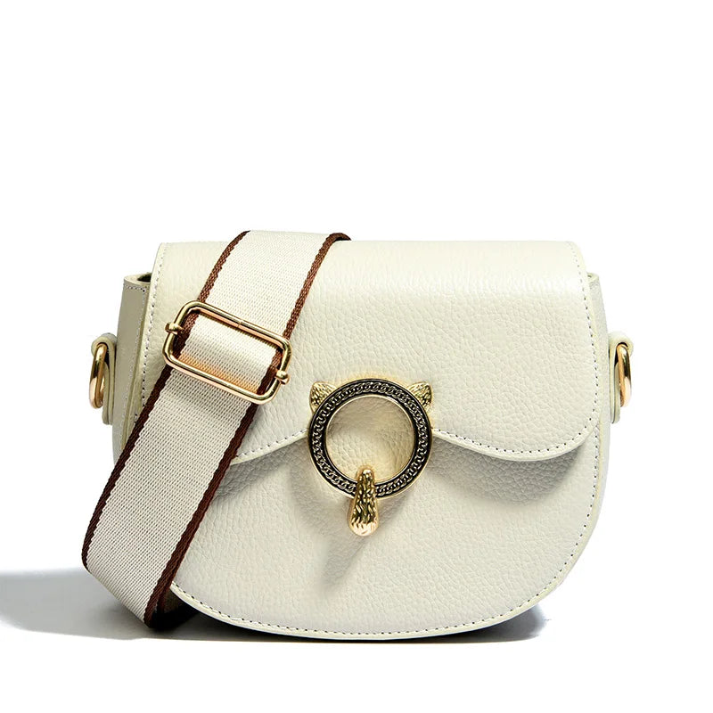 Luxury Semi Circle Soft Genuine Leather Women's Tote Bag Handbag Fashion Solid Color Cow Leather Female Shoulder Crossbody Bags