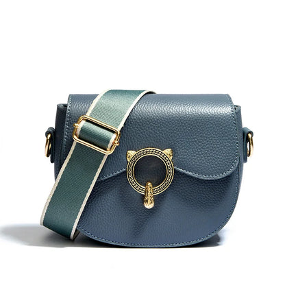 Luxury Semi Circle Soft Genuine Leather Women's Tote Bag Handbag Fashion Solid Color Cow Leather Female Shoulder Crossbody Bags
