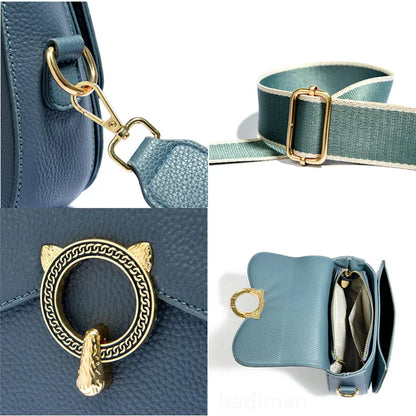 Luxury Semi Circle Soft Genuine Leather Women's Tote Bag Handbag Fashion Solid Color Cow Leather Female Shoulder Crossbody Bags