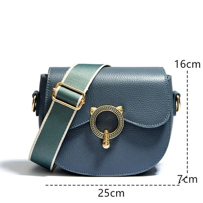 Luxury Semi Circle Soft Genuine Leather Women's Tote Bag Handbag Fashion Solid Color Cow Leather Female Shoulder Crossbody Bags
