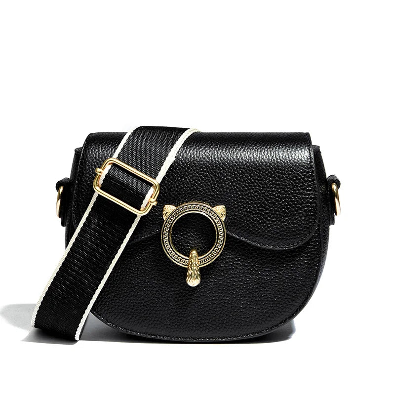 Luxury Semi Circle Soft Genuine Leather Women's Tote Bag Handbag Fashion Solid Color Cow Leather Female Shoulder Crossbody Bags