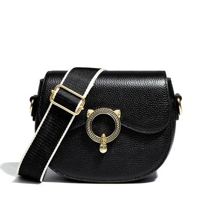 Luxury Semi Circle Soft Genuine Leather Women's Tote Bag Handbag Fashion Solid Color Cow Leather Female Shoulder Crossbody Bags