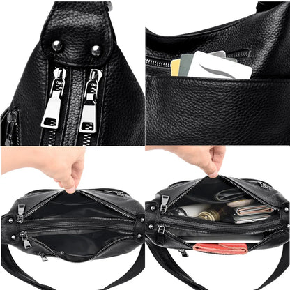 Luxury Soft Genuine Leather Handbag High Quality Cow Leather Crossbody Bag for Women LargeCapacity Ladies Shoulder Messenger Sac