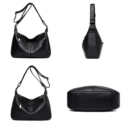 Luxury Soft Genuine Leather Handbag High Quality Cow Leather Crossbody Bag for Women LargeCapacity Ladies Shoulder Messenger Sac