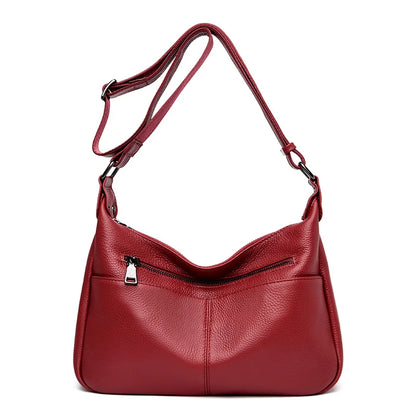 Luxury Soft Genuine Leather Handbag High Quality Cow Leather Crossbody Bag for Women LargeCapacity Ladies Shoulder Messenger Sac
