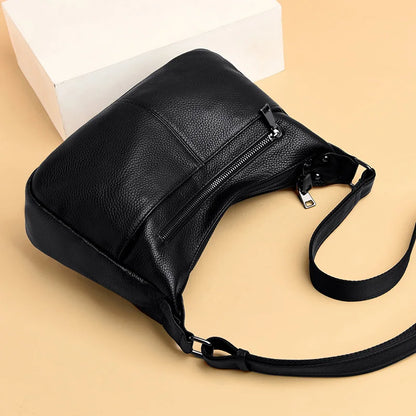 Luxury Soft Genuine Leather Handbag High Quality Cow Leather Crossbody Bag for Women LargeCapacity Ladies Shoulder Messenger Sac