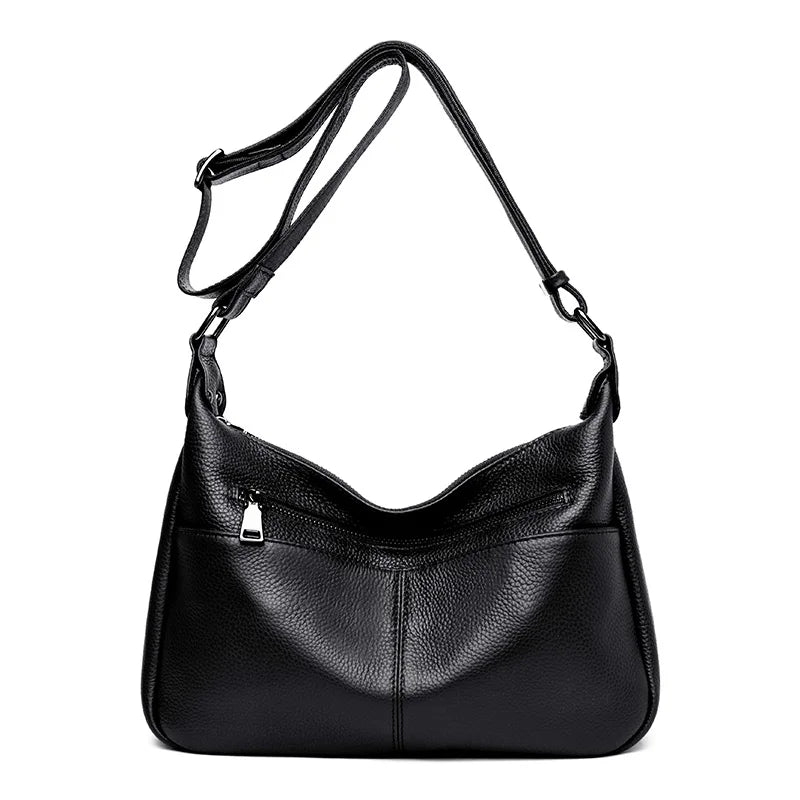 Luxury Soft Genuine Leather Handbag High Quality Cow Leather Crossbody Bag for Women LargeCapacity Ladies Shoulder Messenger Sac