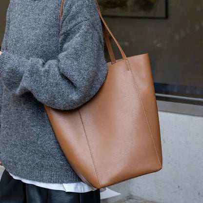 Luxury Soft Genuine Leather Women Shoulder Bags Large Capacity Female Totes Bag Designer Ladies Casual Handbags Fashion Purses