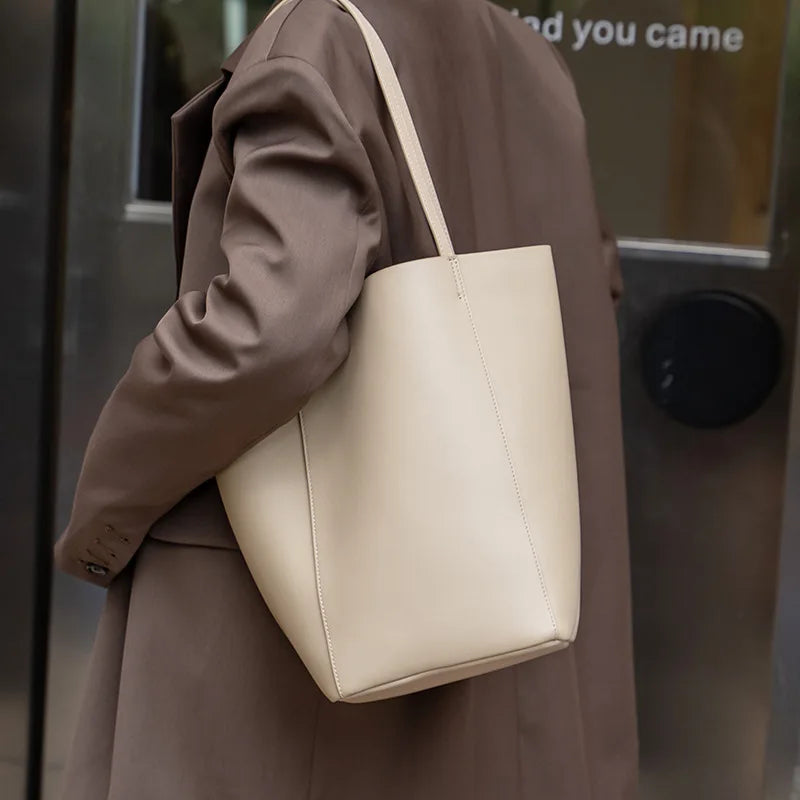 Luxury Soft Genuine Leather Women Shoulder Bags Large Capacity Female Totes Bag Designer Ladies Casual Handbags Fashion Purses