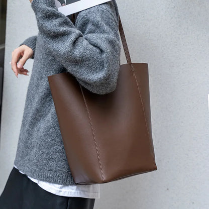 Luxury Soft Genuine Leather Women Shoulder Bags Large Capacity Female Totes Bag Designer Ladies Casual Handbags Fashion Purses