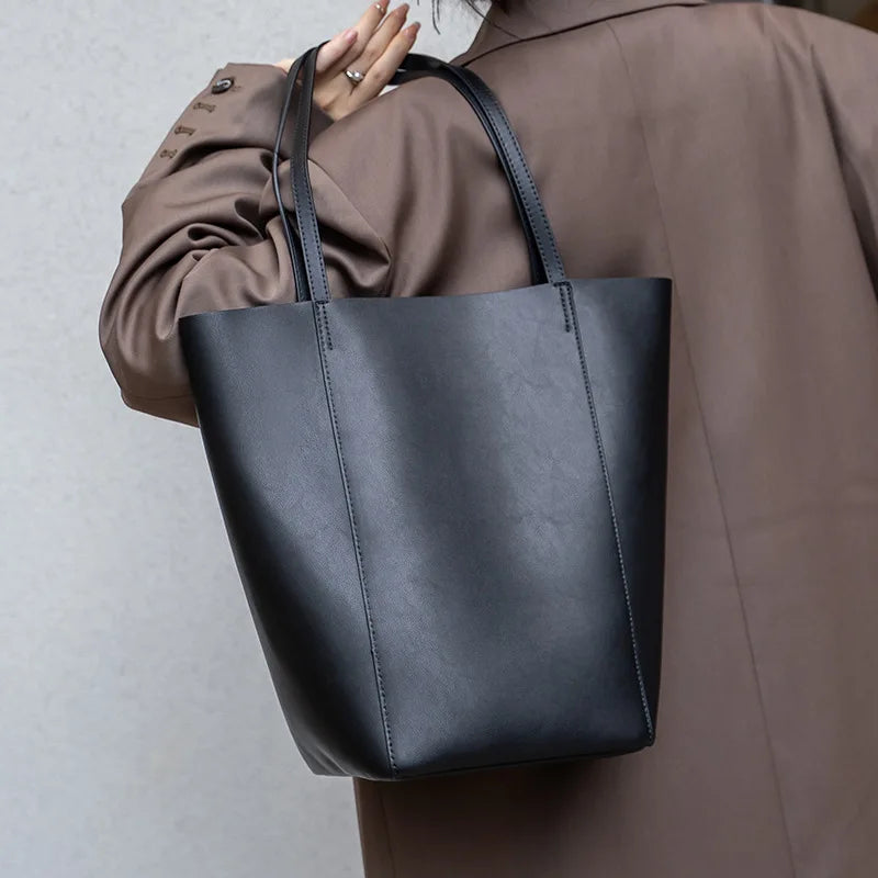 Luxury Soft Genuine Leather Women Shoulder Bags Large Capacity Female Totes Bag Designer Ladies Casual Handbags Fashion Purses