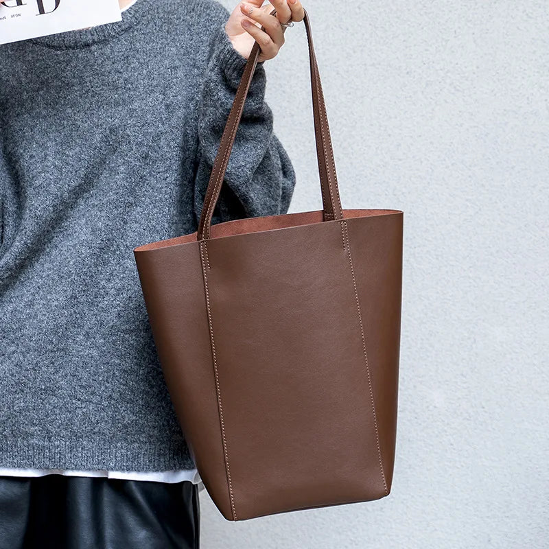 Luxury Soft Genuine Leather Women Shoulder Bags Large Capacity Female Totes Bag Designer Ladies Casual Handbags Fashion Purses