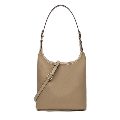 Luxury Soft Genuine Leather Women's Shoulder Crossbody Bags Designer Ladies Bucket Handbag Cow Leather Female Messenger Tote Sac