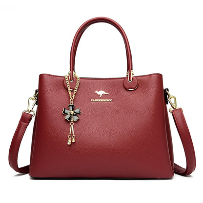 Luxury Soft Leather 3 Layers Large Capacity Women Shoulder Crossbody Bag High Quality Women's Handbags Female Messenger Tote Sac