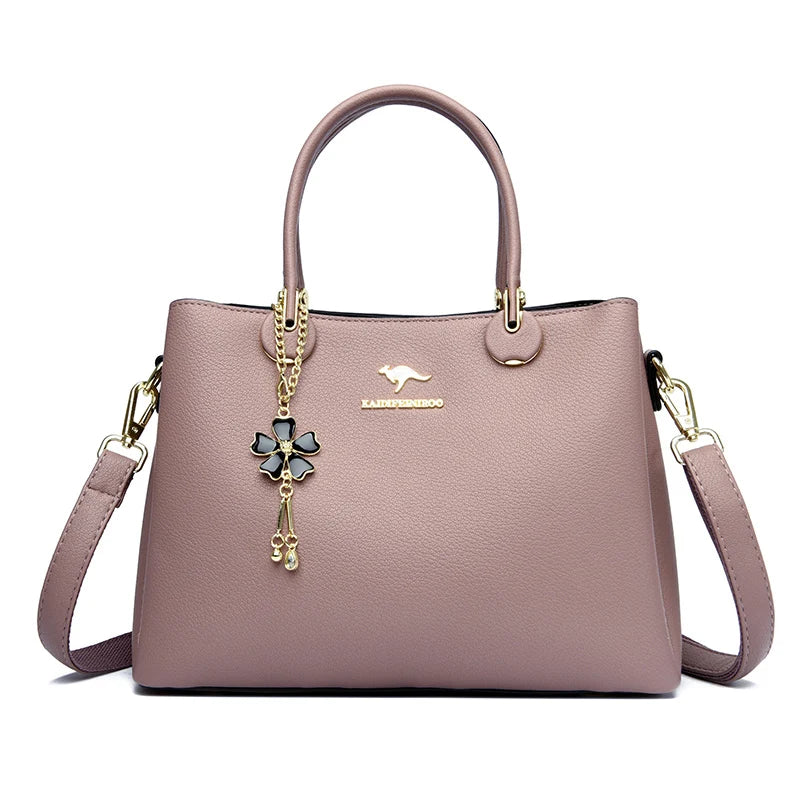 Luxury Soft Leather 3 Layers Large Capacity Women Shoulder Crossbody Bag High Quality Women's Handbags Female Messenger Tote Sac