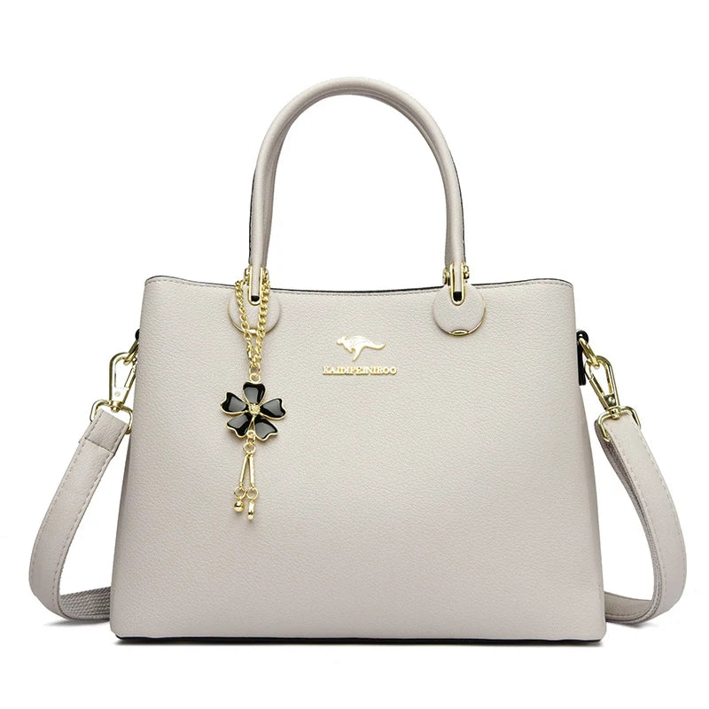 Luxury Soft Leather 3 Layers Large Capacity Women Shoulder Crossbody Bag High Quality Women's Handbags Female Messenger Tote Sac