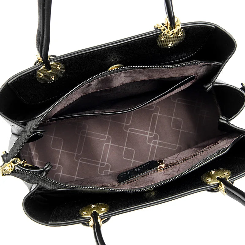 Luxury Soft Leather 3 Layers Large Capacity Women Shoulder Crossbody Bag High Quality Women's Handbags Female Messenger Tote Sac