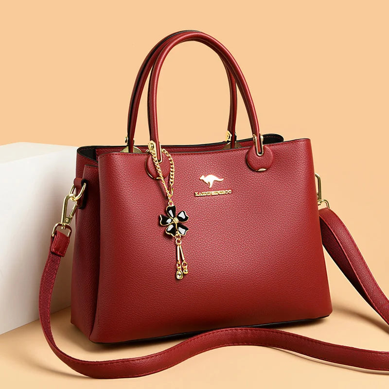Luxury Soft Leather 3 Layers Large Capacity Women Shoulder Crossbody Bag High Quality Women's Handbags Female Messenger Tote Sac