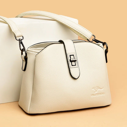 Luxury Soft Leather 3 Layers Small Bucket Bag Women's Handbag 2023 Luxury Women Shoulder Crossbody Bag Female Messenger Tote Sac