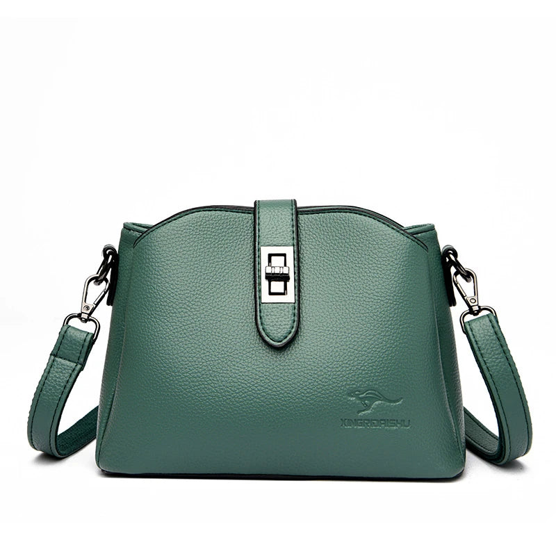 Luxury Soft Leather 3 Layers Small Bucket Bag Women's Handbag 2023 Luxury Women Shoulder Crossbody Bag Female Messenger Tote Sac