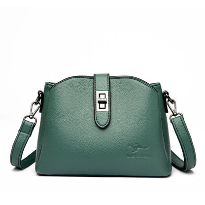 Luxury Soft Leather 3 Layers Small Bucket Bag Women's Handbag 2023 Luxury Women Shoulder Crossbody Bag Female Messenger Tote Sac