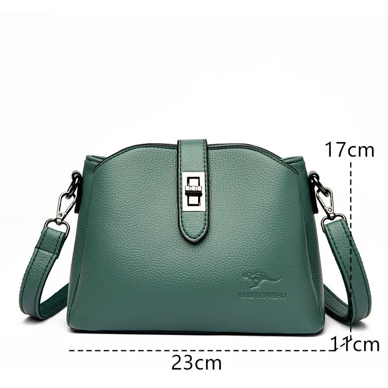 Luxury Soft Leather 3 Layers Small Bucket Bag Women's Handbag 2023 Luxury Women Shoulder Crossbody Bag Female Messenger Tote Sac