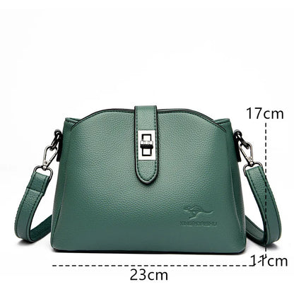 Luxury Soft Leather 3 Layers Small Bucket Bag Women's Handbag 2023 Luxury Women Shoulder Crossbody Bag Female Messenger Tote Sac