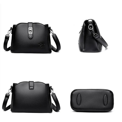 Luxury Soft Leather 3 Layers Small Bucket Bag Women's Handbag 2023 Luxury Women Shoulder Crossbody Bag Female Messenger Tote Sac