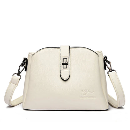 Luxury Soft Leather 3 Layers Small Bucket Bag Women's Handbag 2023 Luxury Women Shoulder Crossbody Bag Female Messenger Tote Sac