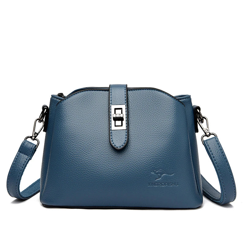 Luxury Soft Leather 3 Layers Small Bucket Bag Women's Handbag 2023 Luxury Women Shoulder Crossbody Bag Female Messenger Tote Sac