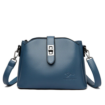 Luxury Soft Leather 3 Layers Small Bucket Bag Women's Handbag 2023 Luxury Women Shoulder Crossbody Bag Female Messenger Tote Sac
