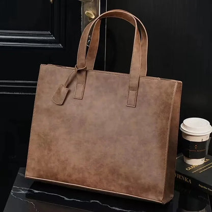 Luxury Soft Leather Handbag For Men Vintage Large Capacity Tote Weekend Male Shoulder Messenger Casual Crossbody Bag