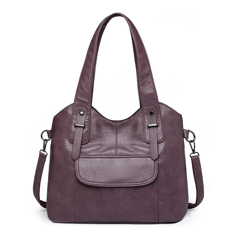 Luxury Soft Leather Handbags Designer Retro Crossbody Bags for Women 2023 New Large Capacity Ladies Shoulder Messenger Bag